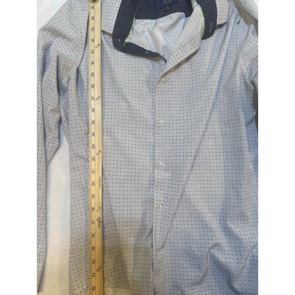 Tom Baine Performance Collection Shirt White Geometric 4 Way Stretch XL 17-17.5 - Picture 6 of 11